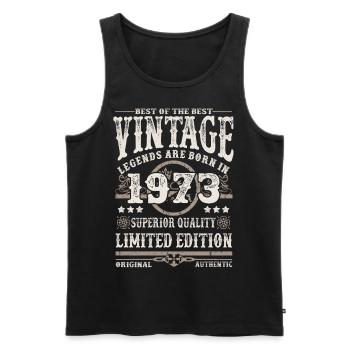 Legenden werden 1973 geboren - Männer Premium Bio Tank Top - Schwarz - Vorne - Michal (187cm)
