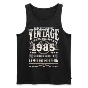 Legenden werden 1985 geboren - Männer Premium Bio Tank Top - Schwarz - Vorne - Michal (187cm)