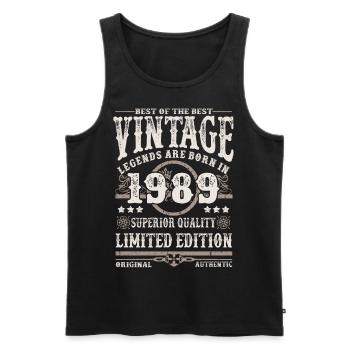 Legenden werden 1989 geboren - Männer Premium Bio Tank Top - Schwarz - Vorne - Michal (187cm)