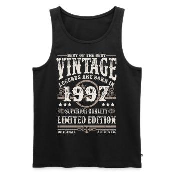 Legenden werden 1997 geboren - Männer Premium Bio Tank Top - Schwarz - Vorne - Michal (187cm)