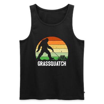Grassquatch Bigfoot Retro Sasquatch Tondeuse à gazon - Débardeur bio Premium Homme - noir - Devant - Michal (187cm)