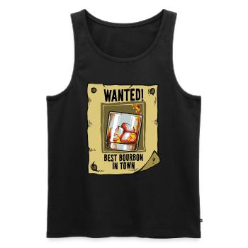 Wanted Poster Best Bourbon Drinking Quote Magic Br - Men's Premium Organic Tank Top - black - Front - Michal (187cm)