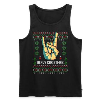 Pull de Noël moche Heavy Metal en méta - Débardeur bio Premium Homme - noir - Devant - Michal (187cm)