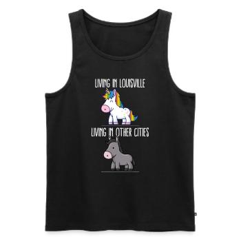 Vivre à Louisville Pride Kentucky Unicorn Love - Débardeur bio Premium Homme - noir - Devant - Michal (187cm)