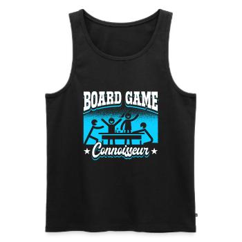 Board Game Connoisseur Enthusiast Game Night Board - Men's Premium Organic Tank Top - black - Front - AI Model Male 178 light (178cm)