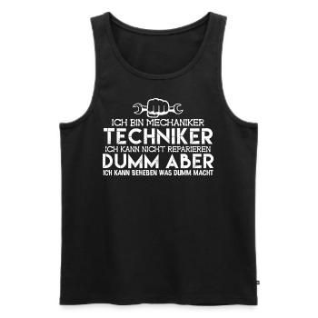 Mechaniker Techniker | Mechaniker - Männer Premium Bio Tank Top - Schwarz - Vorne - Michal (187cm)