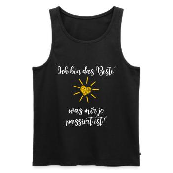 Beste was passiert weiss - Männer Premium Bio Tank Top - Schwarz - Vorne - Michal (187cm)