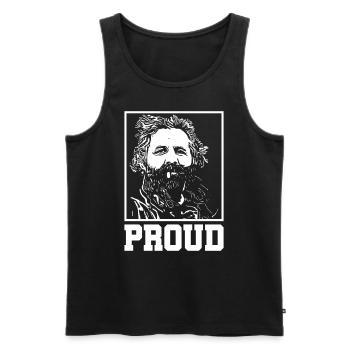 Kosovo. Albanien. Adem Jashari. Proud - Männer Premium Bio Tank Top - Schwarz - Vorne - AI Model Male 178 light (178cm)