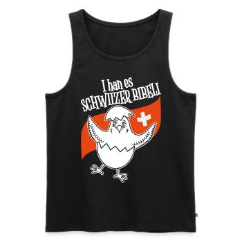 Schweizer Flagge mit Küken für Hobbyzüchter! - Männer Premium Bio Tank Top - Schwarz - Vorne - Michal (187cm)