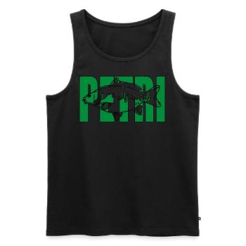 Petri Karpfen Anglergruß Anglerfreunde Petri Heil - Männer Premium Bio Tank Top - Schwarz - Vorne - Michal (187cm)