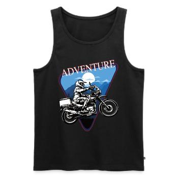Adventure Motorcycle blue - Adventure Bike blue - Débardeur bio Premium Homme - noir - Devant - Michal (187cm)