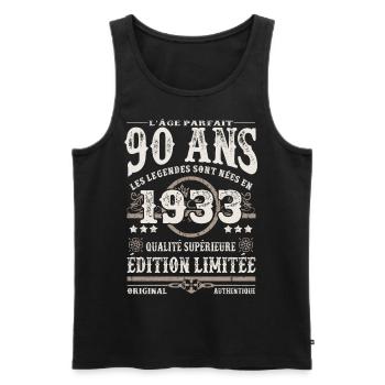 Les légendes sont nées en 1933 - 90 ans - Débardeur bio Premium Homme - noir - Devant - Michal (187cm)