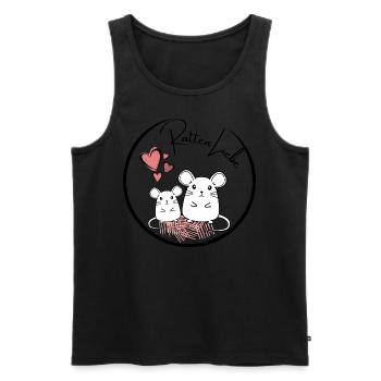 Ratten Liebe zuckersüß * Comic PINK - Männer Premium Bio Tank Top - Schwarz - Vorne - AI Model Male 178 light (178cm)