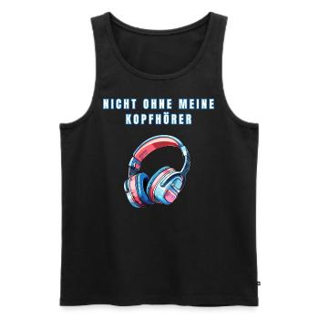 Kopfhörer für Damen und Herren - Männer Premium Bio Tank Top - Schwarz - Vorne - Michal (187cm)