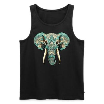 Elegant elephant with majestic tusks - Men's Premium Organic Tank Top - black - Front - AI Model Male 178 light (178cm)