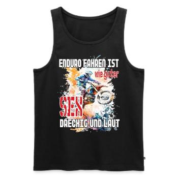 Lustig Biker Motorrad Spruch für Bikertreff - Männer Premium Bio Tank Top - Schwarz - Vorne - Michal (187cm)