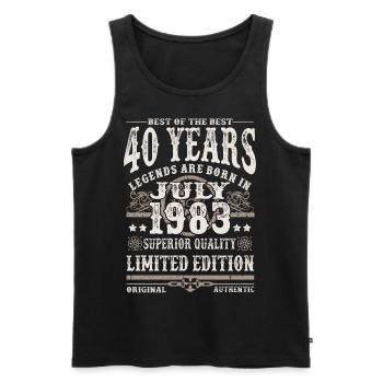 legends born in july 1983 - 40 years - Men's Premium Organic Tank Top - black - Front - Michal (187cm)