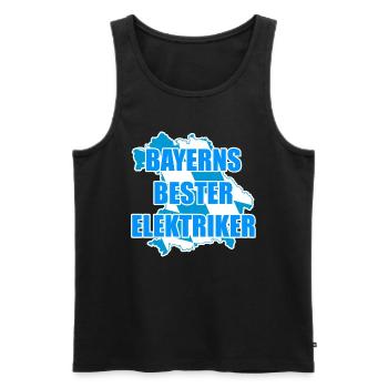 Lustiger Spruch Elektriker Bayern - Männer Premium Bio Tank Top - Schwarz - Vorne - Michal (187cm)