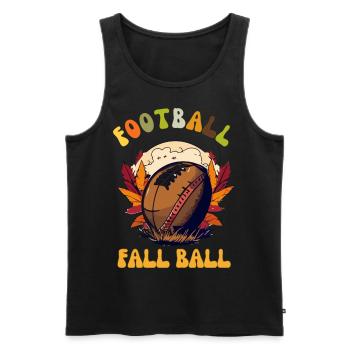 Le football américain tombe amoureux de la famille - Débardeur bio Premium Homme - noir - Devant - AI Model Male 178 light (178cm)
