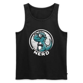 Nerd - Männer Premium Bio Tank Top - Schwarz - Vorne - Michal (187cm)