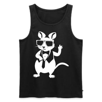 Lustige ausgefallene Ratten mit Sonnenbrille Haustier Ratte - Männer Premium Bio Tank Top - Schwarz - Vorne - AI Model Male 178 light (178cm)