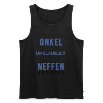 Stolzer Onkel Neffe - Männer Premium Bio Tank Top - Schwarz - Vorne - Michal (187cm)