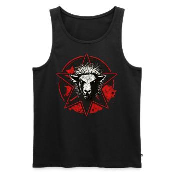 Mouton noir Résistance à la révolution anarchiste - Débardeur bio Premium Homme - noir - Devant - AI Model Male 178 light (178cm)