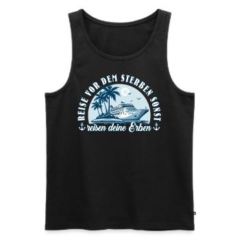 Kreuzfahrt lustiger Spruch Geschenk für Rentner - Männer Premium Bio Tank Top - Schwarz - Vorne - AI Model Male 178 light (178cm)
