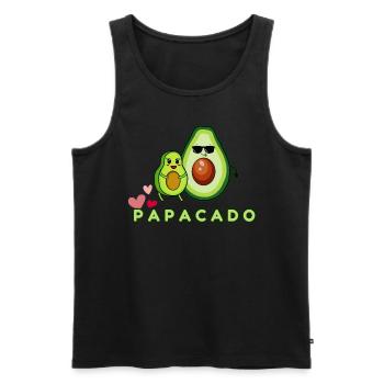 Lustiger Spruch Papacado Avocado - Männer Premium Bio Tank Top - Schwarz - Vorne - AI Model Male 178 light (178cm)