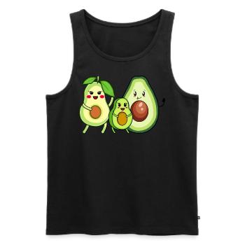 Avocado Familie im Urlaub - Männer Premium Bio Tank Top - Schwarz - Vorne - AI Model Male 178 light (178cm)