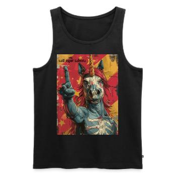 Anti Super Unicorn - Skelett Einhorn - Männer Premium Bio Tank Top - Schwarz - Vorne - AI Model Male 178 light (178cm)
