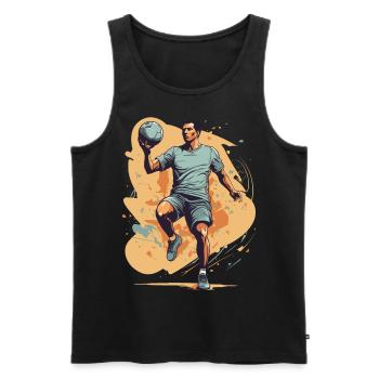 Handball Player Streetwear Iconic Style - Men's Premium Organic Tank Top - black - Front - Michal (187cm)