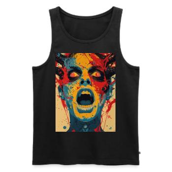 The Female Devil - Männer Premium Bio Tank Top - Schwarz - Vorne - AI Model Male 178 light (178cm)