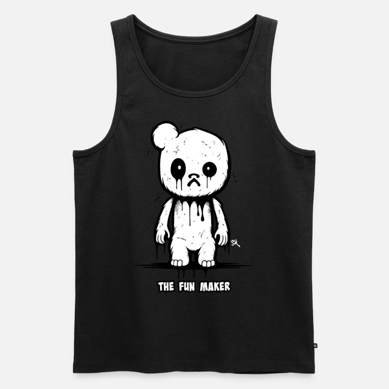 The Fun Maker - Creepy Bear - Männer Premium Bio Tank Top - Schwarz