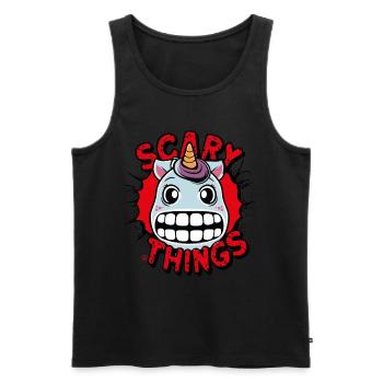 Einhorn - Skull, Skelett, Comicstyle - Männer Premium Bio Tank Top - Schwarz - Vorne - Michal (187cm)