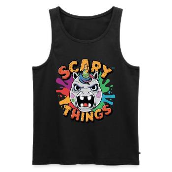Einhorn - Skull, Skelett, Comicstyle - Männer Premium Bio Tank Top - Schwarz - Vorne - Michal (187cm)