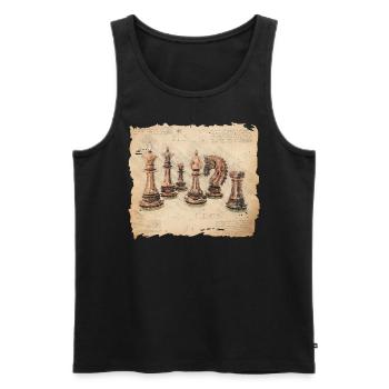 chess pieces shirt middle - Männer Premium Bio Tank Top - Schwarz - Vorne - Michal (187cm)