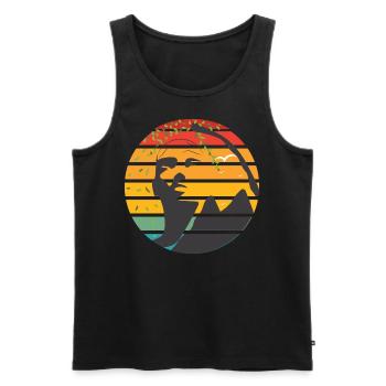 Hangover – Retro Mountaineer Head Silhouette - Men's Premium Organic Tank Top - black - Front - Michal (187cm)