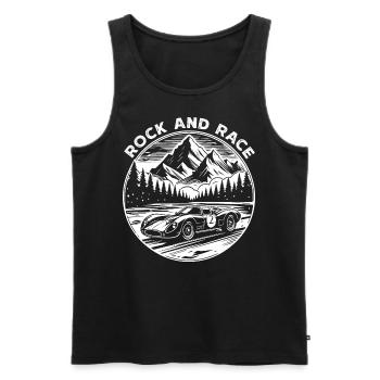 T-shirt de voiture de sport vintage - Rock and Race Design - Débardeur bio Premium Homme - noir - Devant - Michal (187cm)