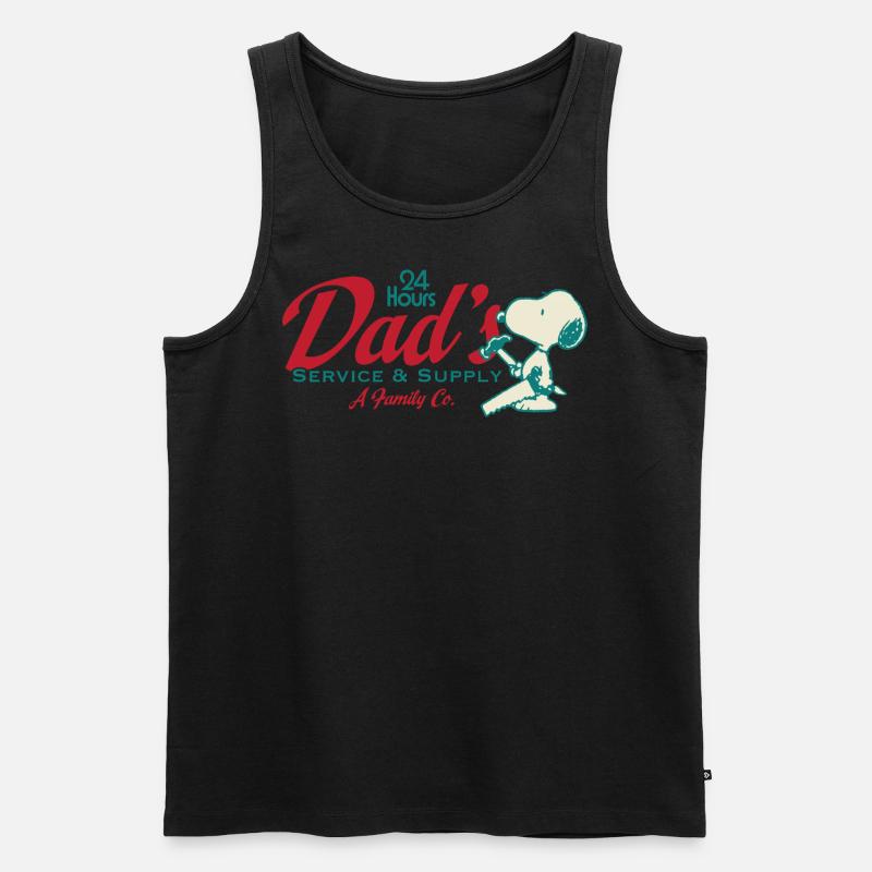 Peanuts Design Papa Avec Citation Et Snoopy - Débardeur bio Premium Homme - noir