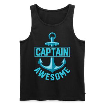 Capitaine - Débardeur bio Premium Homme - noir - Devant - Michal (187cm)