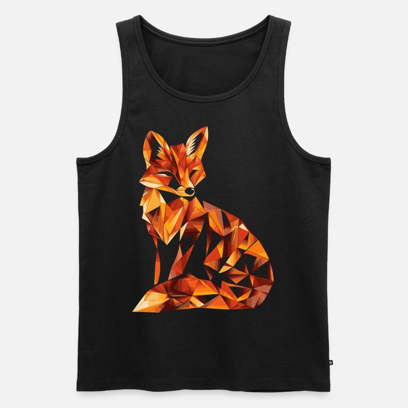 Fuchs Abstrakt Geometrie - Männer Premium Bio Tank Top - Schwarz