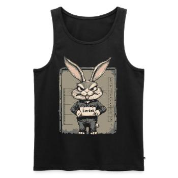 Hase Eierdieb Osterhase Mugshot Polizeifoto Ostern - Männer Premium Bio Tank Top - Schwarz - Vorne - AI Model Male 178 light (178cm)