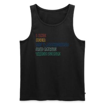 I like beer, my Dachshund and maybe three people - Männer Premium Bio Tank Top - Schwarz - Vorne - Michal (187cm)