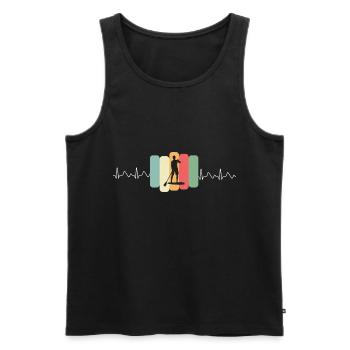 Stand up paddeling Sup, mit EKG Kurve - Männer Premium Bio Tank Top - Schwarz - Vorne - Michal (187cm)