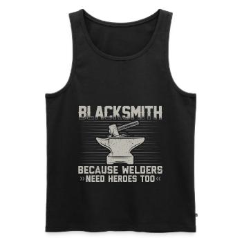 Schmied - Männer Premium Bio Tank Top - Schwarz - Vorne - AI Model Male 178 light (178cm)