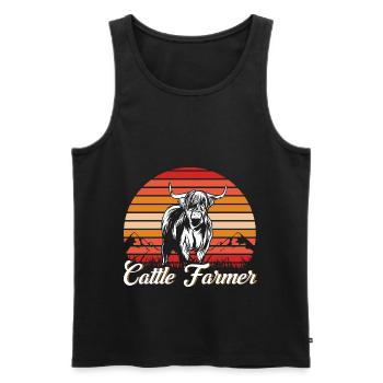 Schafzucht Landwirt Nutztier Schafe Geschenk - Männer Premium Bio Tank Top - Schwarz - Vorne - Michal (187cm)