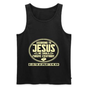 Jésus Bible Église religieuse chrétienne Don - Débardeur bio Premium Homme - noir - Devant - Michal (187cm)