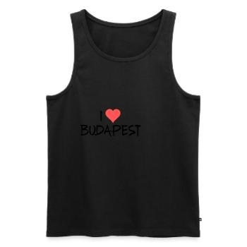 Budapest - Männer Premium Bio Tank Top - Schwarz - Vorne - AI Model Male 178 light (178cm)