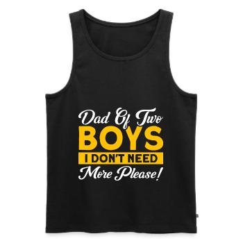 Vintage Vater Papa Zwei Jungen - Männer Premium Bio Tank Top - Schwarz - Vorne - Michal (187cm)